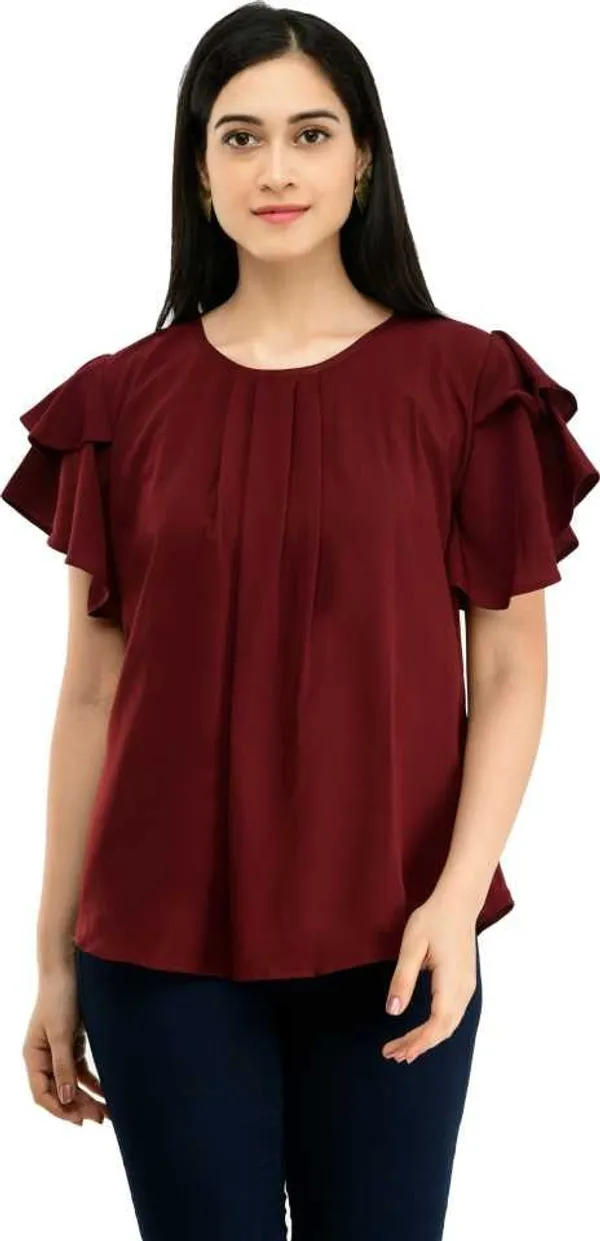 Maroon_Crepe_Top_For_Women