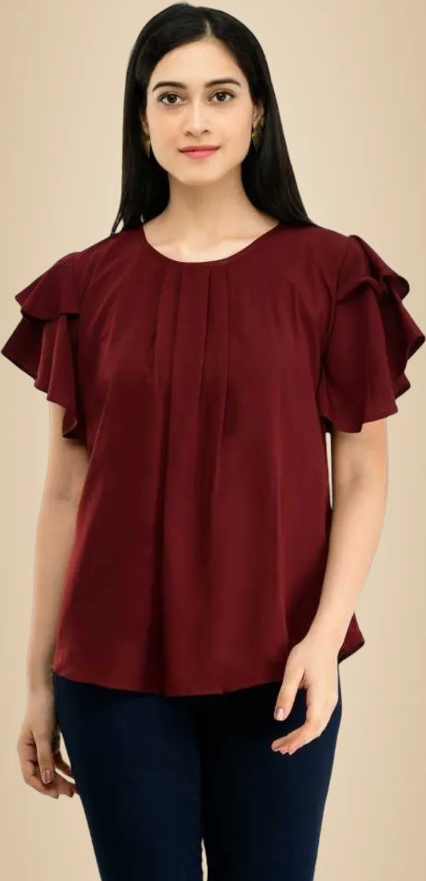 Maroon_Crepe_Top_For_Women