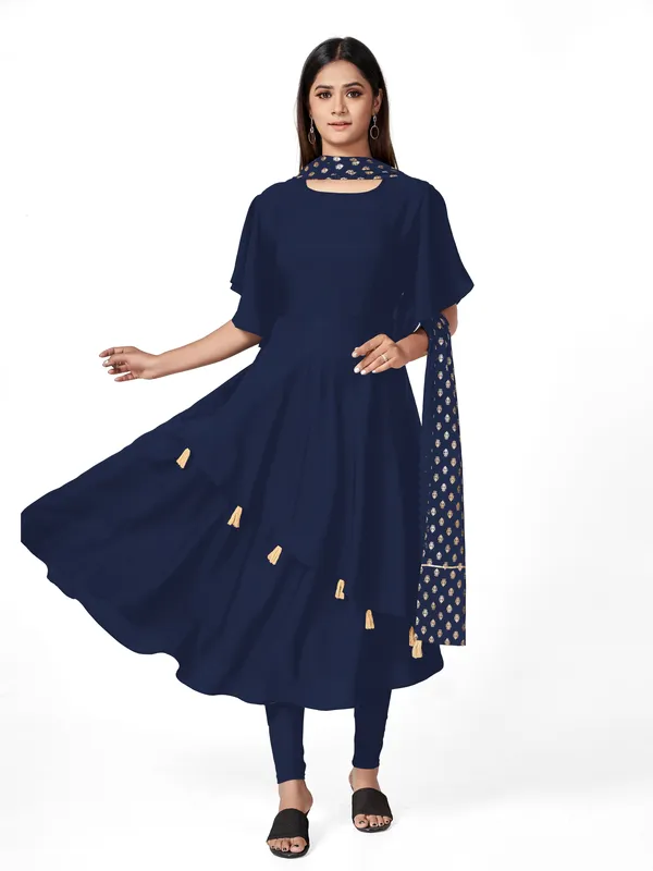 Blue_Crepe_Kurti_&_Dupatta_Set_For_Women