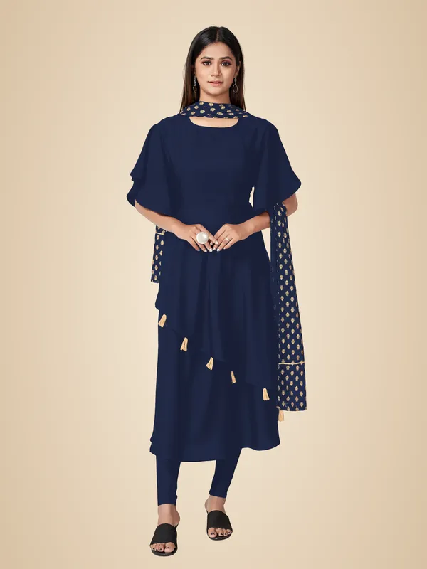 Blue_Crepe_Kurti_&_Dupatta_Set_For_Women