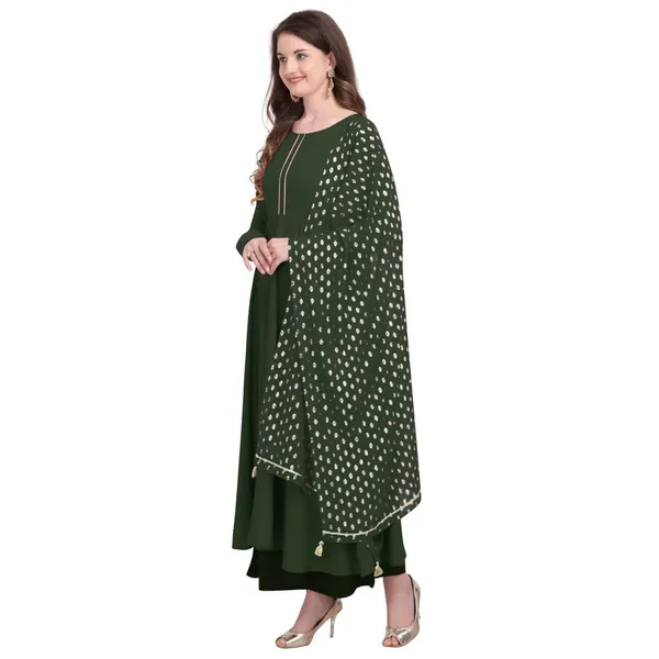 Green_Crepe_Kurti_&_Dupatta_Set_For_Women