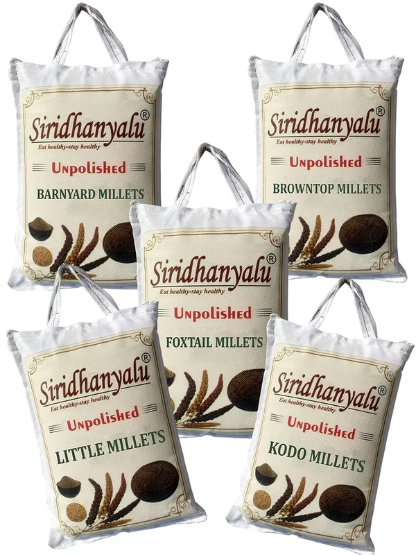 Unpolished_And_Organic_Five_Positive_Millet_(Kodo920Gm,_Little920Gm,_Browntop920Gm,_Foxtail_920Gm_And_Barnyard920Gm_Each)_Millets_Gwt_4800Gm_New_Tech_Rock-Hard_Vacuumed_Pack