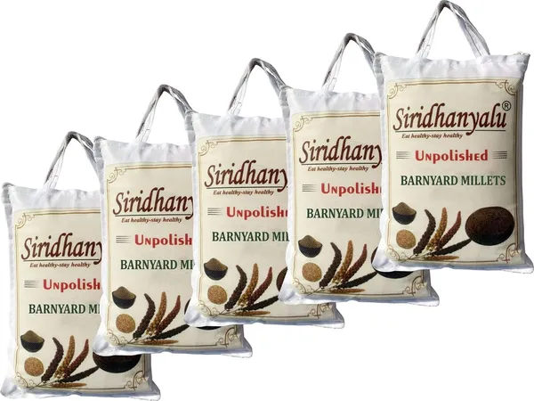 Unpolished_And_Organic_(Barnyard_Millets_920Gm_Pack_Of_5,_Gross_Wt_4600Gm)_Organically_Grown_From_Karnataka_New_Tech_Rock-Hard_Vacuumed_Pack