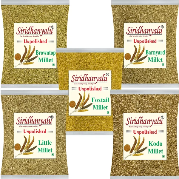 Millets_Rice_Organic_Unpolished_Millet_Combo_Pack_4_Kg_(Gwt.)_[Kodo,_Little,_Foxtail,_Browntop,_Barnyard_Each_750_Grm]_Organically_Grown_From_Karnataka_New_Tech_Rock-Hard_Vacuumed_Pack