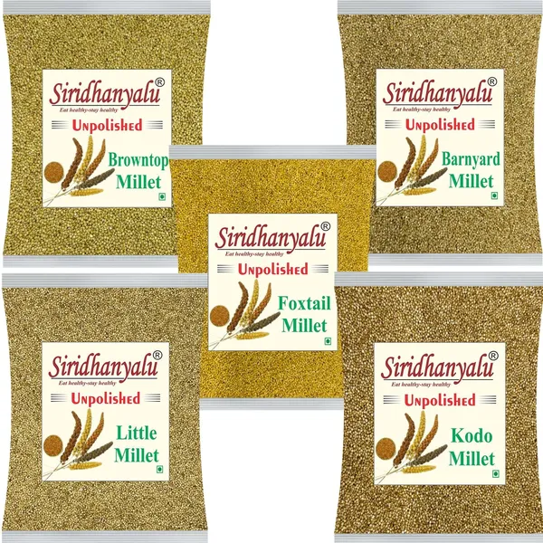 Millets_Rice_Organic_Unpolished_Millet_Combo_Pack_4_Kg_(Gwt.)_[Kodo,_Little,_Foxtail,_Browntop,_Barnyard_Each_750_Grm]_Organically_Grown_From_Karnataka