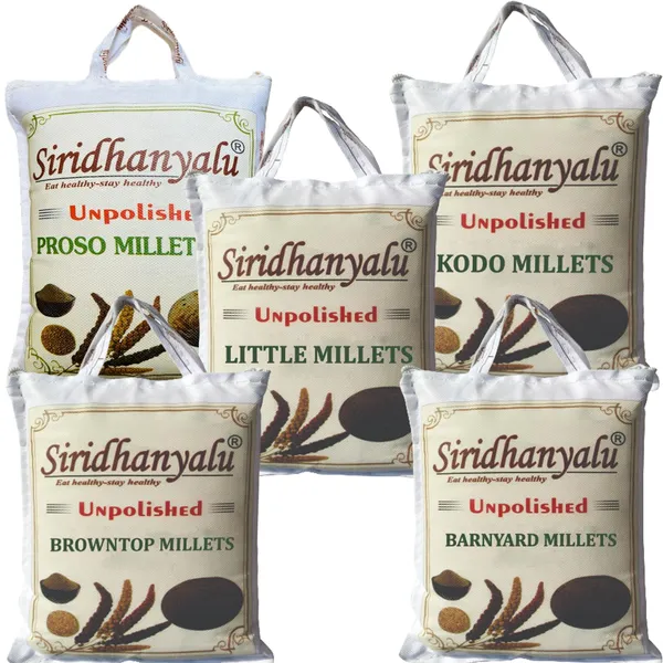 Millets_On_Amazon,_Kodo,_Little,_Browntop,_Barnyard_And_Proso_Millet_Unpolished_And_Organic_900Gm_Each,_5_Positive_Millets