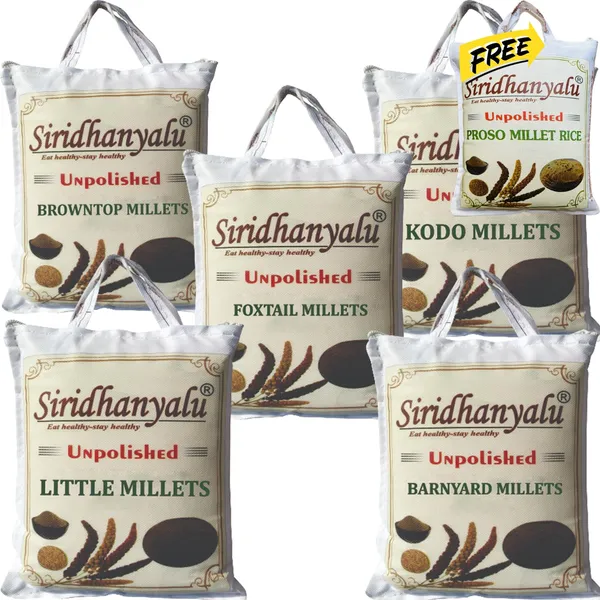 Millets_On_Amazon,_Kodo,_Browntop,_Barnyard,_Little_And_Foxtail_Millet_Unpolished_And_Organic_900Gm_Each,_5_Positive_Millets_(Buy_5_&_Get_250Gm_Proso_Millet_Completely_Free)_New_Tech_Rock-Hard_Vacuumed_Pack