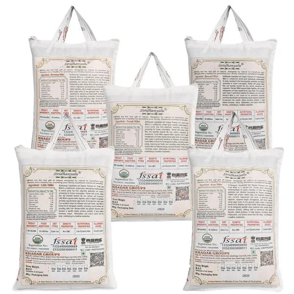 Millets_On_Amazon,_Kodo,_Browntop,_Barnyard,_Little_And_Foxtail_Millet_Unpolished_And_Organic_900Gm_Each,_5_Positive_Millets_(Buy_5_&_Get_250Gm_Proso_Millet_Completely_Free)_New_Tech_Rock-Hard_Vacuumed_Pack