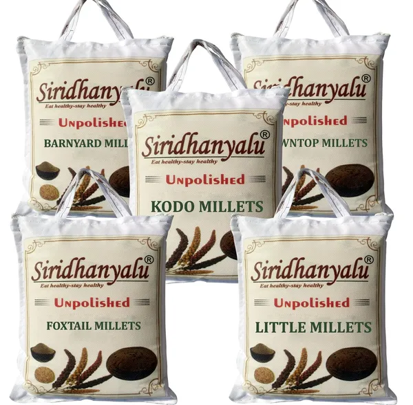 Unpolished_Natural_Millet_5_Types_Of_Organic_Millets_Rice_Little_Kodo_Browntop_Barnyard_&_Foxtail_-_Orginally_Grown_From_Organic_Land_Madhaya_Pradesh_(Gwt._5000_Gm)