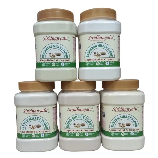 Unpolished_&_Organic_Millet_Flour_Combo_-_Kodo,_Little,_Foxtail,_Browntop,_Barnyard_Millets_Atta_(Powder)_Pack_Of_5_(Nwt._3500Gm)_Gwt._4Kg