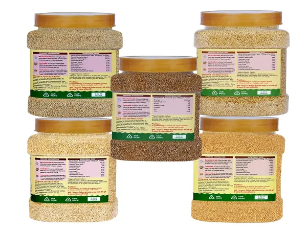 Unpolished_Natural_Millet_6_Types_Of_Organic_Millets_Rice_Little_Kodo_Browntop_Barnyard,Foxtail_&_Proso_(Gwt._3000_Gm)