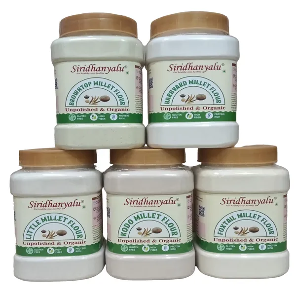 Unpolished_&_Organic_Millet_Flour_Combo_-_Kodo,_Little,_Foxtail,_Browntop,_Barnyard_Millets_Atta_(Powder)_Pack_Of_5_Nwt._(2500)_Gwt._3000_Gm