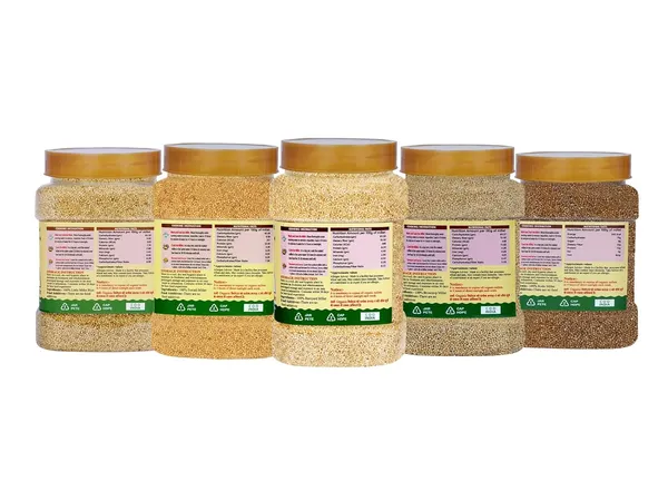 Instant_Cook_Little_Kodo_Browntop_Barnyard_&_Foxtail_Unpolished_And_Organic_5_Positive_Millets-Punjabi_(Gwt._3000Gm)_Vacuumed_Pack