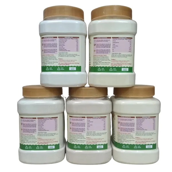 Unpolished_&_Organic_Millet_Flour_Combo_-_Kodo,_Little,_Foxtail,_Proso,_Barnyard_Millets_Atta_(Powder)_Pack_Of_5_Nwt._(2500)_Gwt._3000_Gm_New_Tech_Rock-Hard_Vacuumed_Pack