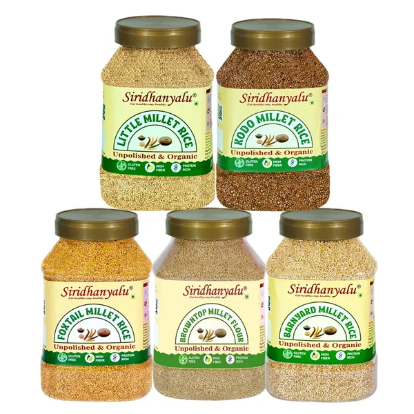 Unpolished_&_Organic_Whole_Grain_Millet_Combo_-_Kodo,_Little,_Foxtail,_Browntop,_Barnyard_Millets_Pack_Of_5_(Nwt._3250Gm)_Gwt._3.5Kg
