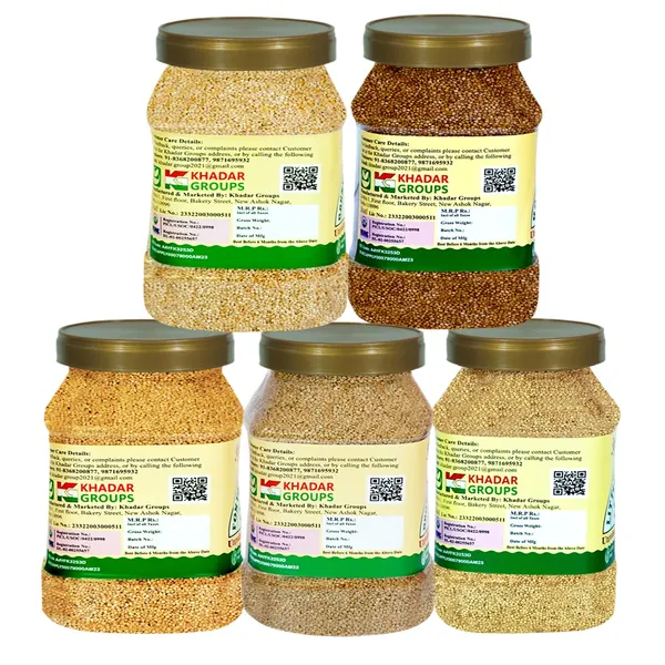 Unpolished_&_Organic_Whole_Grain_Millet_Combo_-_Kodo,_Little,_Foxtail,_Browntop,_Barnyard_Millets_Pack_Of_5_(Nwt._3250Gm)_Gwt._3.5Kg