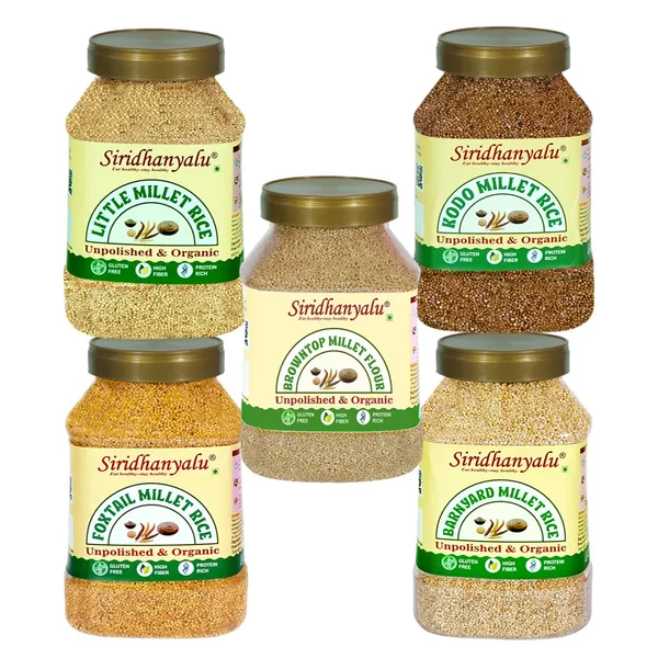 Unpolished_&_Organic_Whole_Grain_Millet_Combo_-_Kodo,_Little,_Foxtail,_Browntop,_Barnyard_Millets_Pack_Of_5_(Nwt._2200Gm)_Gwt._2.5Kg