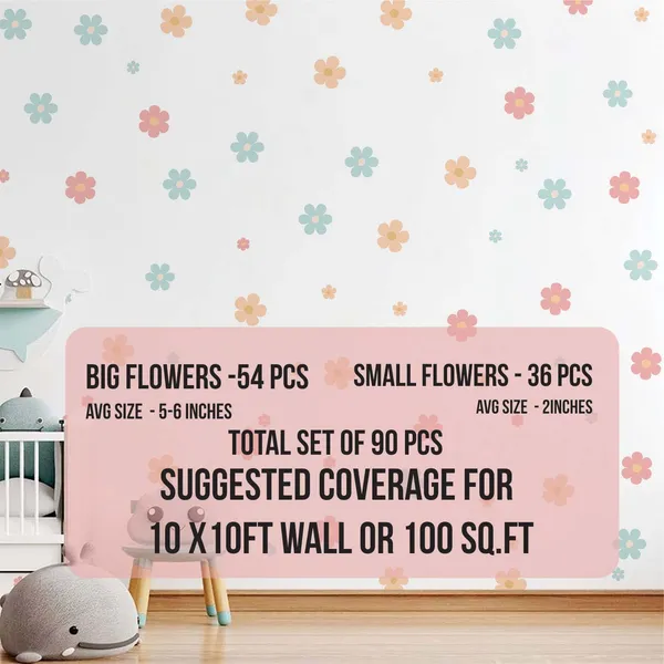 Pastel_Flower_Wall_Stickers_for_Kids_Room_|_Removable_Daisy_Wall_Decals_for_Nursery,_Baby_Room_&_Girls_Bedroom_Decor
