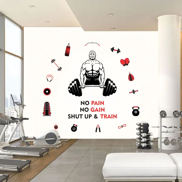 No_Pain_No_Gain_Gym_Motivational_Inspirational_Workout_Fitness_Wall_Sticker