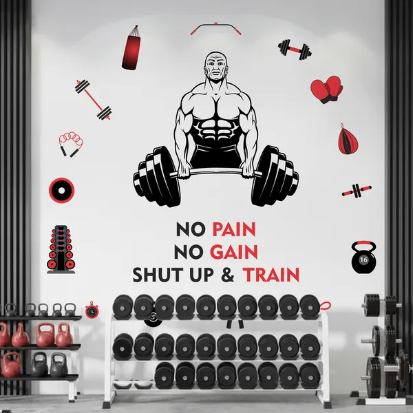 No_Pain_No_Gain_Gym_Motivational_Inspirational_Workout_Fitness_Wall_Sticker