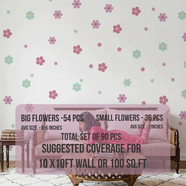 Pastel_Flower_Wall_Stickers_for_Kids_Room_|_Removable_Daisy_Wall_Decals_for_Nursery,_Baby_Room_&_Girls_Bedroom_Decor_-_combo_I
