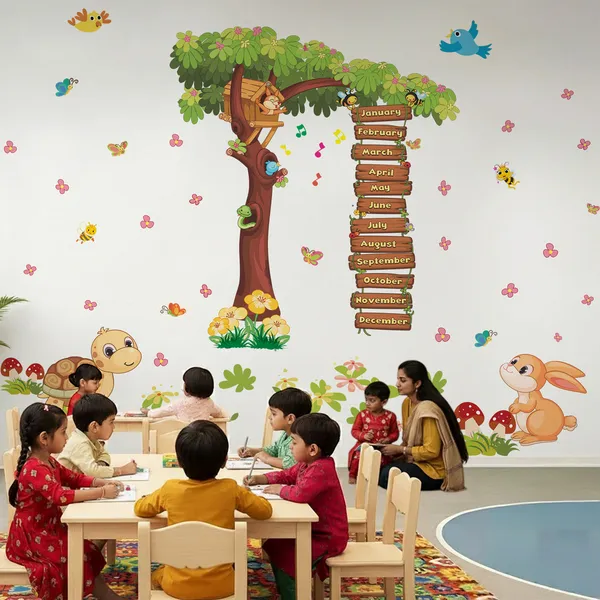 Educational_Tree_Growth_Chart_Wall_Stickers_for_Kids_�_Jungle_Animal_Height_Chart_Decals_for_Nursery,_Preschool_&_Playroom_Decor