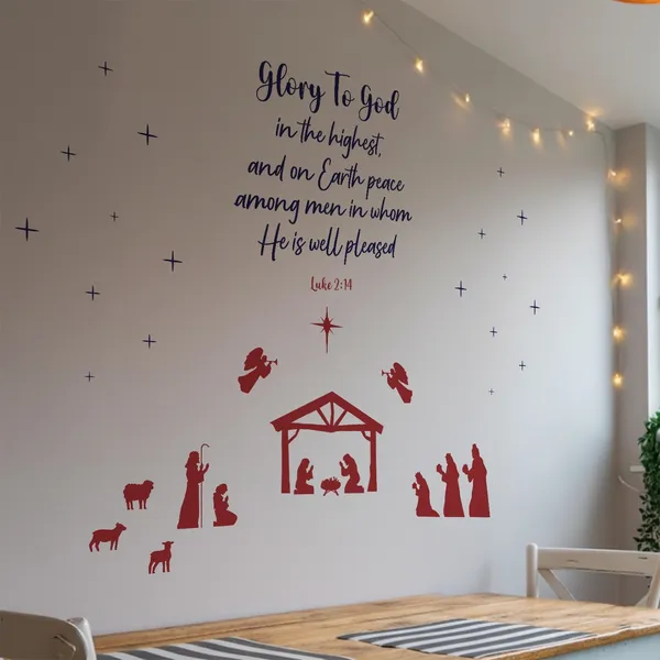 StickMe_Glory_to_God_�_Christmas_�_X�mas_Wall_Decor_Sticker_for_Home_and_Office_Decals_|_Premium_Large_-_160_cm_X_150_cm