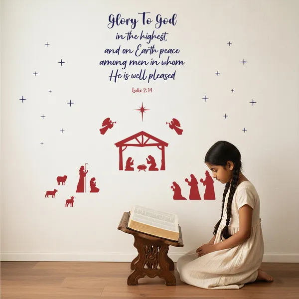 StickMe_Glory_to_God_�_Christmas_�_X�mas_Wall_Decor_Sticker_for_Home_and_Office_Decals_|_Premium_Large_-_160_cm_X_150_cm