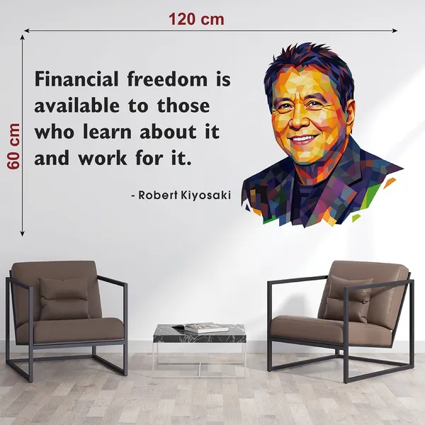StickMe_Robert_Kiyosaki_Financial_Freedom_Motivational_Office_Entrepreneur_Inspiration_Wall_Sticker_|_Premium_Large_-_120_cm_X_60_cm