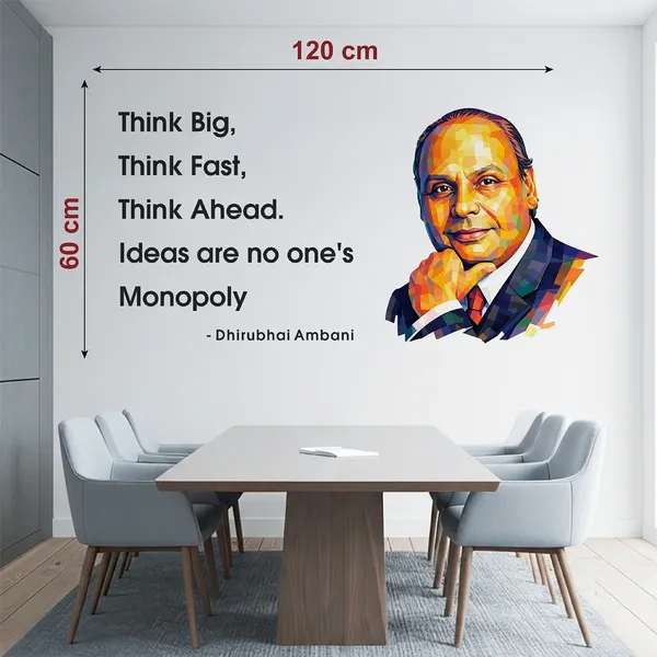 StickMe_Dhirubhai_Ambani_Think_Big_Motivational_Office_Inspirational_Entrepreneur_Wall_Sticker_|_Premium_Large_-_120_cm_X_60_cm