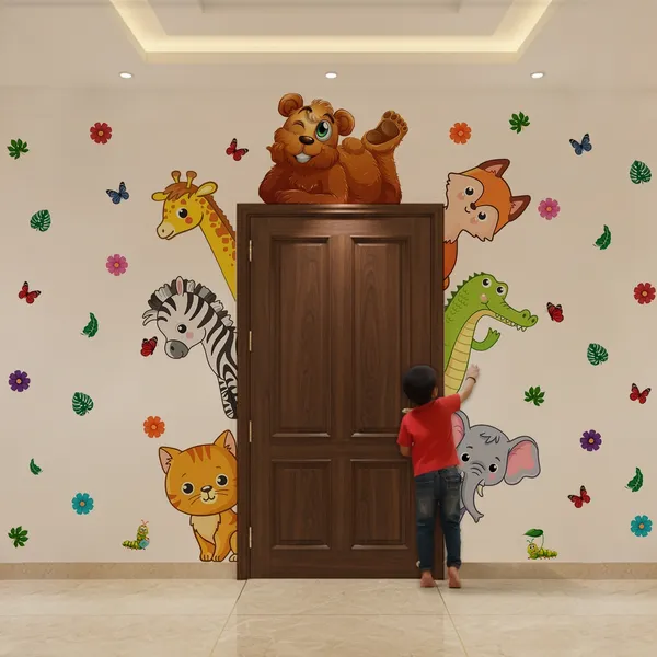 StickMe_Peekaboo_Jungle_Animals_Kids_Room_Wall_Sticker_|_Premium_Extra_Large_-_cm_X_cm