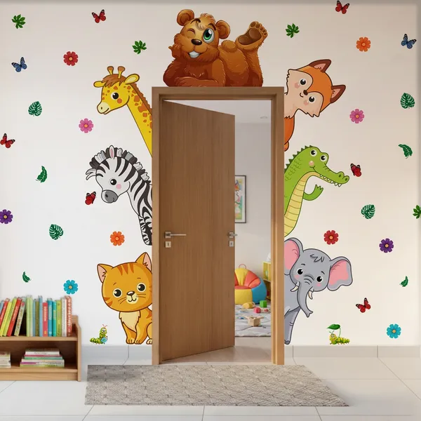 StickMe_Peekaboo_Jungle_Animals_Kids_Room_Wall_Sticker_|_Premium_Extra_Large_-_cm_X_cm