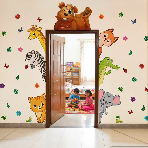 StickMe_Peekaboo_Jungle_Animals_Kids_Room_Wall_Sticker_|_Premium_Extra_Large_-_cm_X_cm
