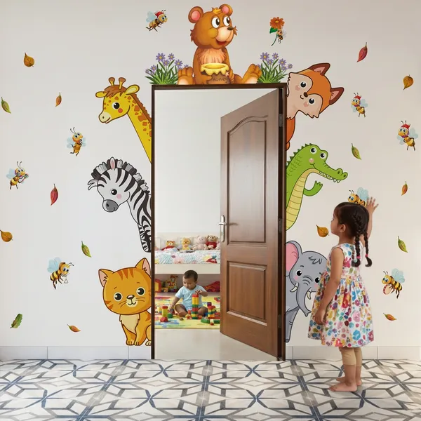StickMe_Peekaboo_Jungle_Animals_Kids_Room_Wall_Sticker_|_Premium_Extra_Large_-_cm_X_cm