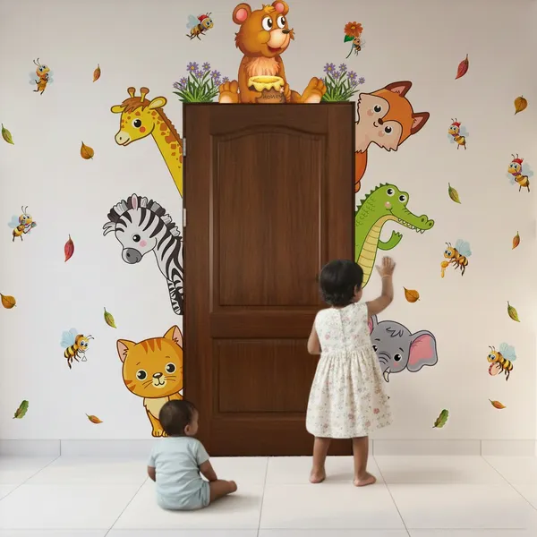 StickMe_Peekaboo_Jungle_Animals_Kids_Room_Wall_Sticker_|_Premium_Extra_Large_-_cm_X_cm