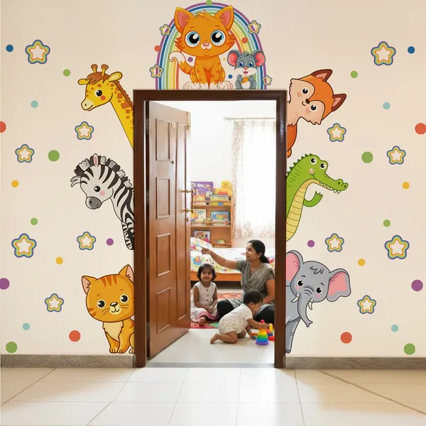 StickMe_Peekaboo_Jungle_Animals_Kids_Room_Wall_Sticker_|_Premium_Extra_Large_-_cm_X_cm