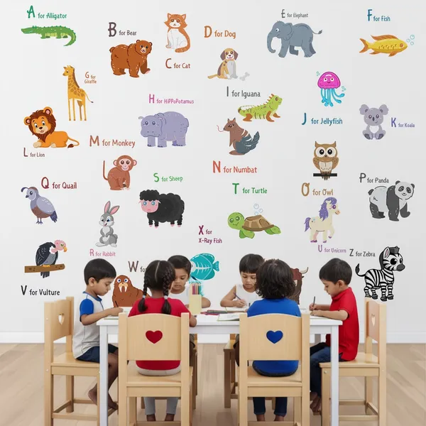 StickMe_Kids_Alphabet_Animal_Wall_Sticker_Colorful_ABC_Learning_Wall_Decor_for_Bedroom_Nursery_|_Premium_Large_-_180_cm_X_180_cm