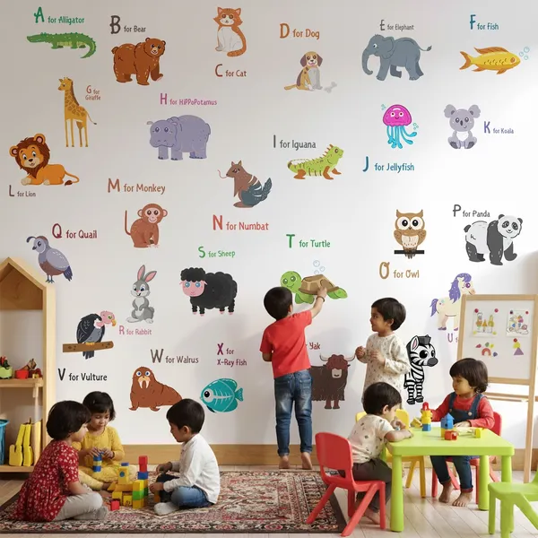StickMe_Kids_Alphabet_Animal_Wall_Sticker_Colorful_ABC_Learning_Wall_Decor_for_Bedroom_Nursery_|_Premium_Large_-_180_cm_X_180_cm