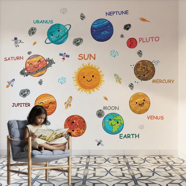 StickMe_Tiny_Astronaut�s_Galaxy_Adventure_Kids_Space_Learn_&_Play_Solar_System_Wall_Stickers_|_Premium_Extra_Large_-_200_cm_X_250_cm