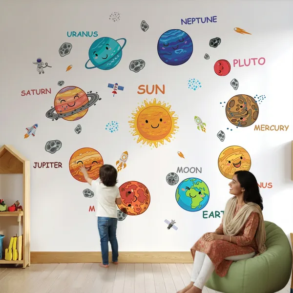 StickMe_Tiny_Astronaut�s_Galaxy_Adventure_Kids_Space_Learn_&_Play_Solar_System_Wall_Stickers_|_Premium_Extra_Large_-_200_cm_X_250_cm