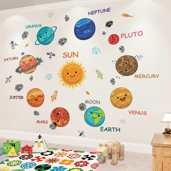 StickMe_Tiny_Astronaut�s_Galaxy_Adventure_Kids_Space_Learn_&_Play_Solar_System_Wall_Stickers_|_Premium_Extra_Large_-_200_cm_X_250_cm