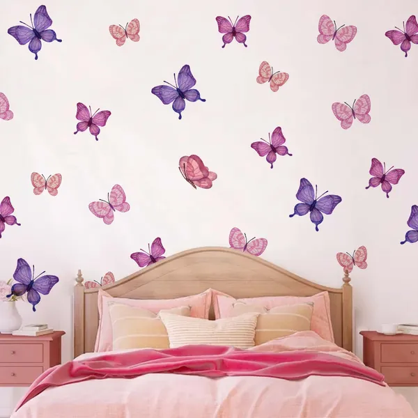 Butterfly_Wall_Sticker_Set_for_Bedroom_|_Pink_&_Purple_Butterfly_Wall_Decals_for_Girls_Room,_Nursery_&_Living_Room