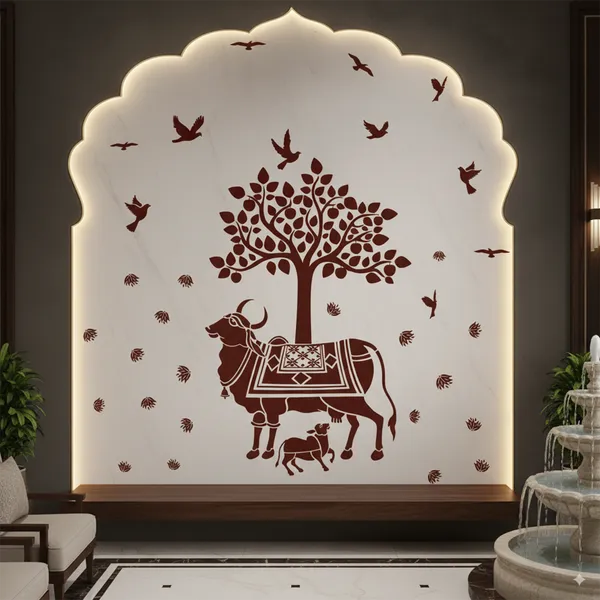 Kamadhenu_Sacred_Religion_Wall_Sticker_Creative_Cow_And_Calf_Home_Wall_Decor