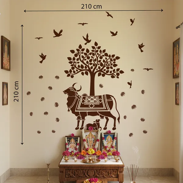 Kamadhenu_Sacred_Religion_Wall_Sticker_Creative_Cow_And_Calf_Home_Wall_Decor