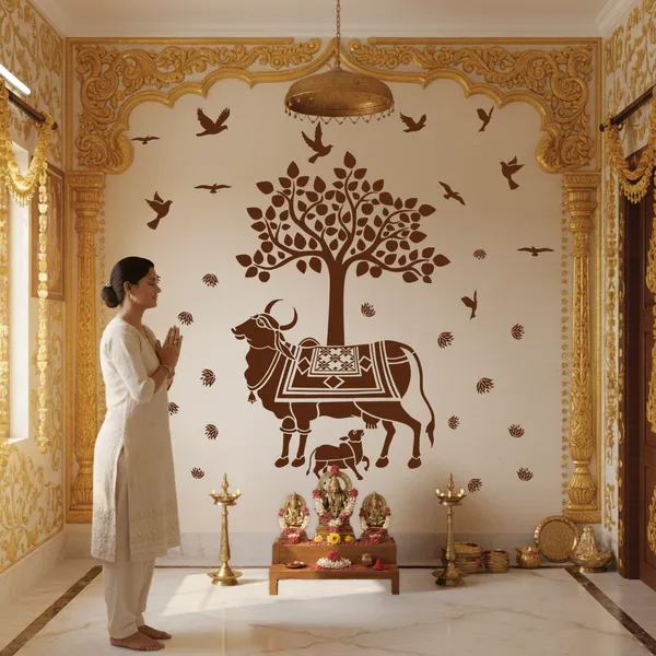 Kamadhenu_Sacred_Religion_Wall_Sticker_Creative_Cow_And_Calf_Home_Wall_Decor
