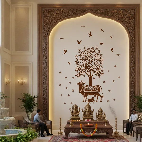 Kamadhenu_Sacred_Religion_Wall_Sticker_Creative_Cow_And_Calf_Home_Wall_Decor