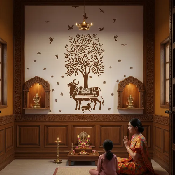 Kamadhenu_Sacred_Religion_Wall_Sticker_Creative_Cow_And_Calf_Home_Wall_Decor