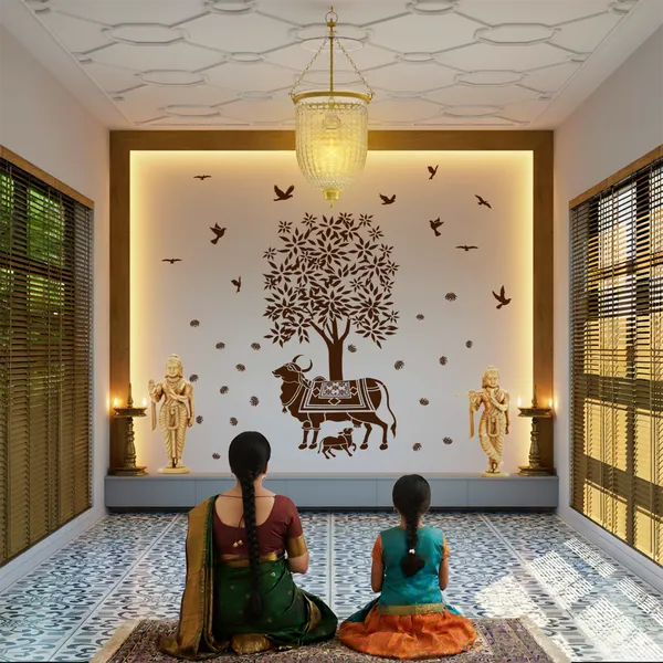 Kamadhenu_Sacred_Religion_Wall_Sticker_Creative_Cow_And_Calf_Home_Wall_Decor