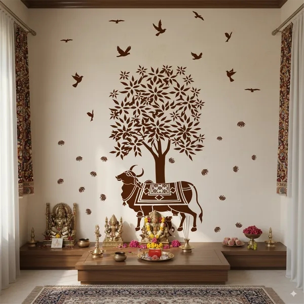 Kamadhenu_Sacred_Religion_Wall_Sticker_Creative_Cow_And_Calf_Home_Wall_Decor