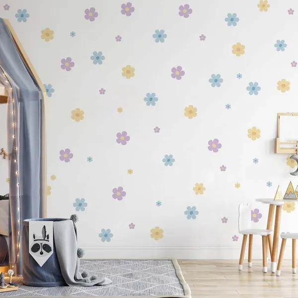 Pastel_Flower_Wall_Stickers_for_Kids_Room_|_Removable_Daisy_Wall_Decals_for_Nursery,_Baby_Room_&_Girls_Bedroom_Decor